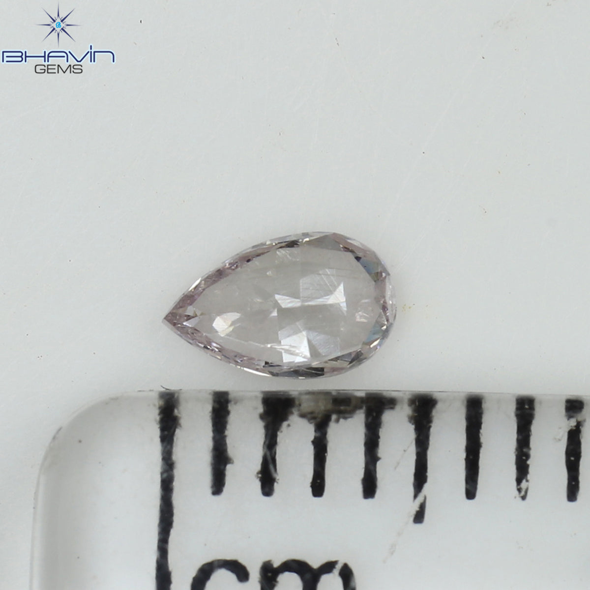 0.17 CT ペアシェイプ 天然ダイヤモンド ピンクカラー SI1 クラリティ (4.30 MM)