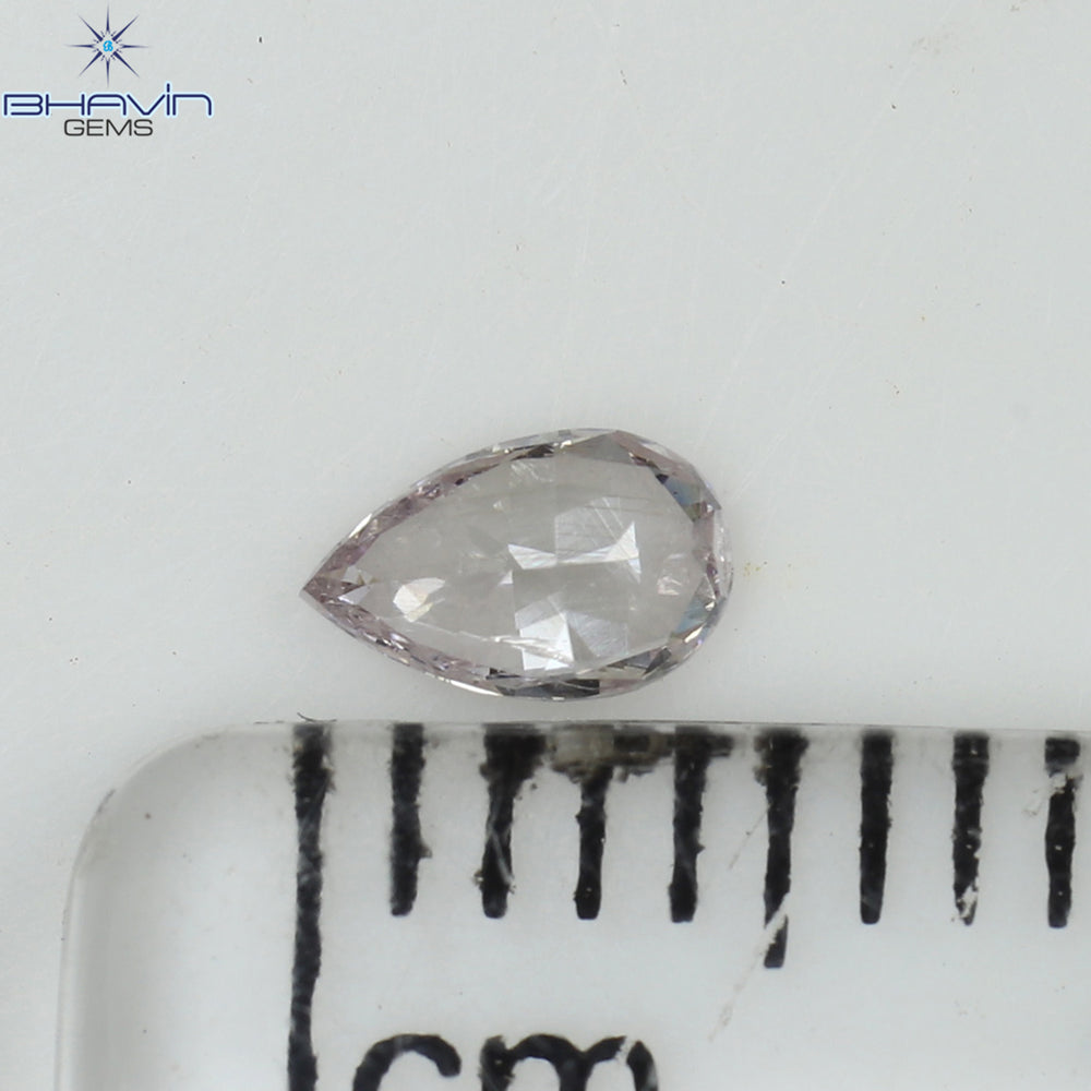 0.17 CT Pear Shape Natural Diamond Pink Color SI1 Clarity (4.30 MM)