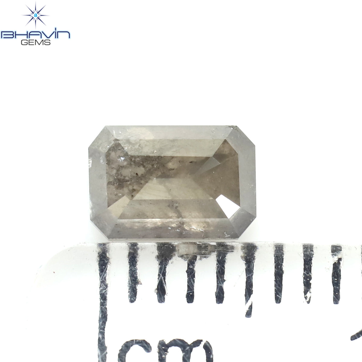 0.68 CT Emerald Shape Natural Diamond Salt And Pepper Color I3 Clarity (5.72 MM)