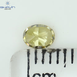 0.27 CT Oval Shape Natural Diamond Green (Chameleon) Color VS2 Clarity (4.42 MM)