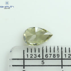 1.01 CT Pear Shape Natural Diamond Green Yellow Color SI1 Clarity (7.97 MM)
