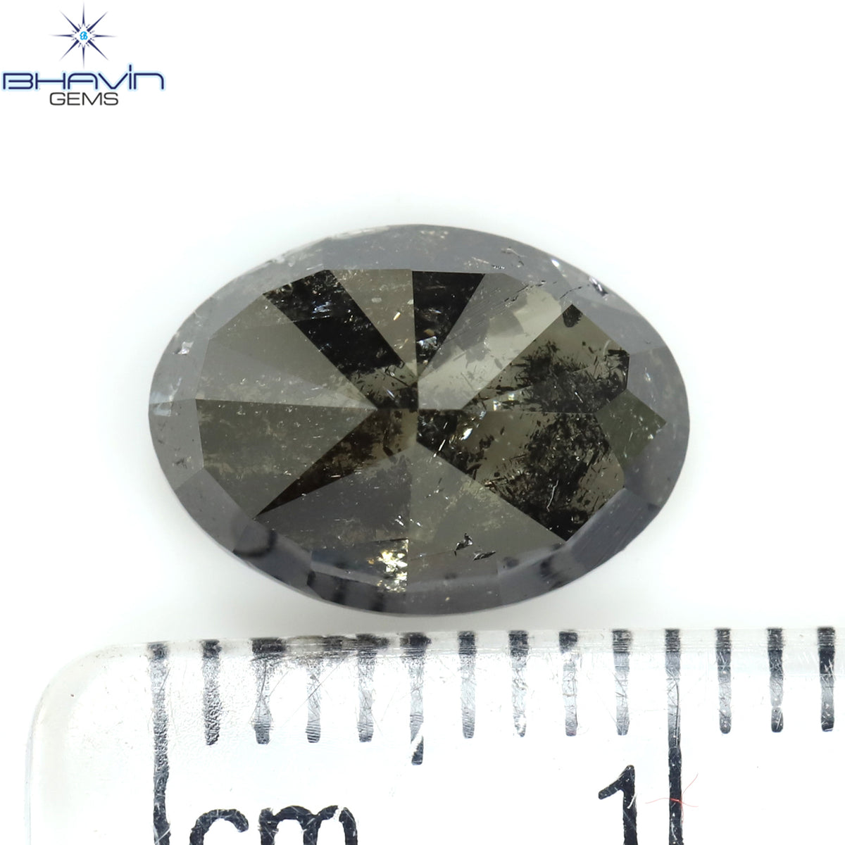 2.82 CT オーバルシェイプ 天然ダイヤモンド ソルト＆ペーパーカラー I3 クラリティ (10.54 MM)