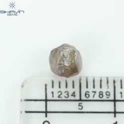1.10 CT Rough Diamond Enhanced Brown Pink Color VS Clarity (4.65 MM)