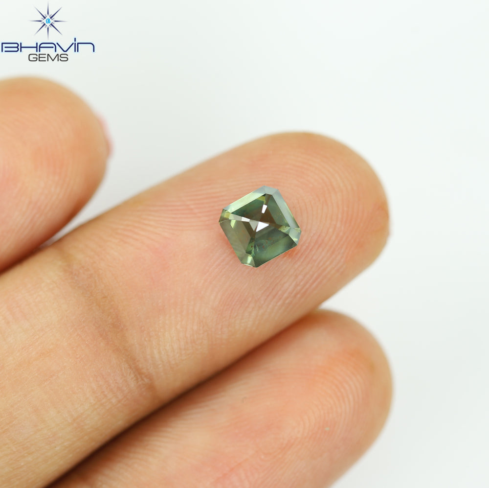 1.00 CT Natural Emerald Diamond Enhanced Bluish Green Color Clarity SI (5.34 MM)