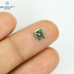 1.00 CT Natural Emerald Diamond Enhanced Bluish Green Color Clarity SI (5.34 MM)