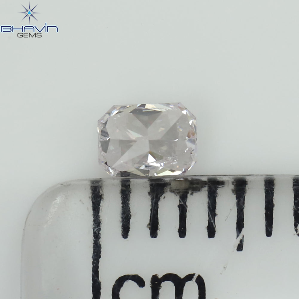 0.14 CT Radiant Shape Natural Diamond Pink Color SI1 Clarity (3.48 MM)