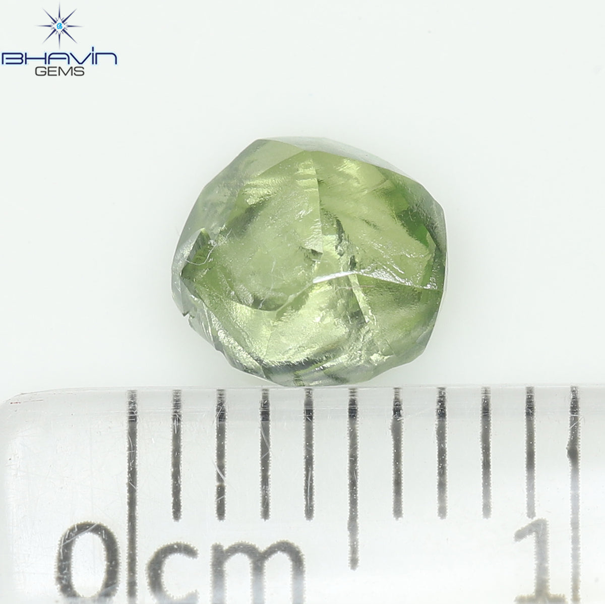0.93 CT Natural Rough Diamond Enhanced Green Color Clarity VS (6.40 MM)
