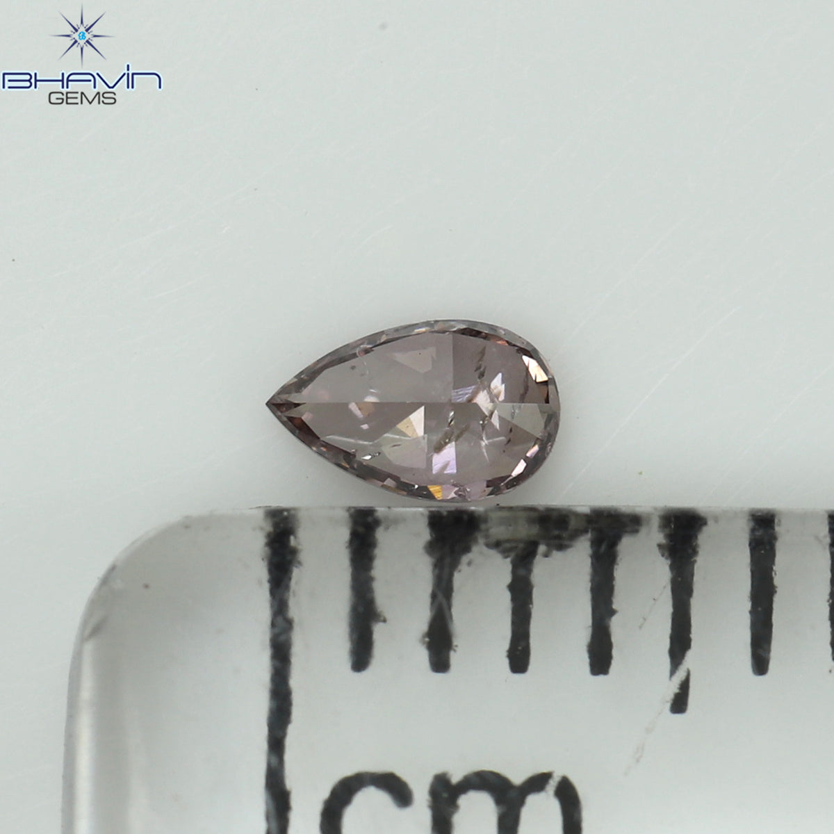 0.08 CT ペアシェイプ 天然ダイヤモンド ピンクカラー SI2 クラリティ (3.73 MM)