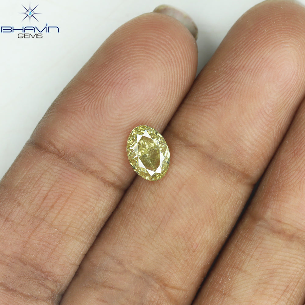 GIA Certified 1.01 CT Oval Shape Natural Diamond Brownish Greenish Yellow (CHAMELEON) Color SI2 Clarity (7.37 MM)