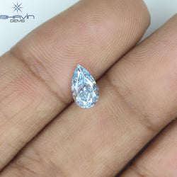 0.81 CT Pear Shape Natural Diamond Blue Color VS1 Clarity (7.68 MM)