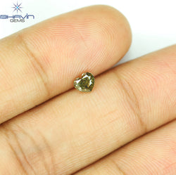 0.41 CT Natural Heart Diamond Green (Chameleon) Color Clarity VS2 (4.52 MM)
