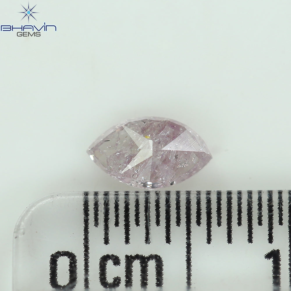 0.40 CT Marquise Diamond Natural Pink Color I3 Clarity (6.22 MM)