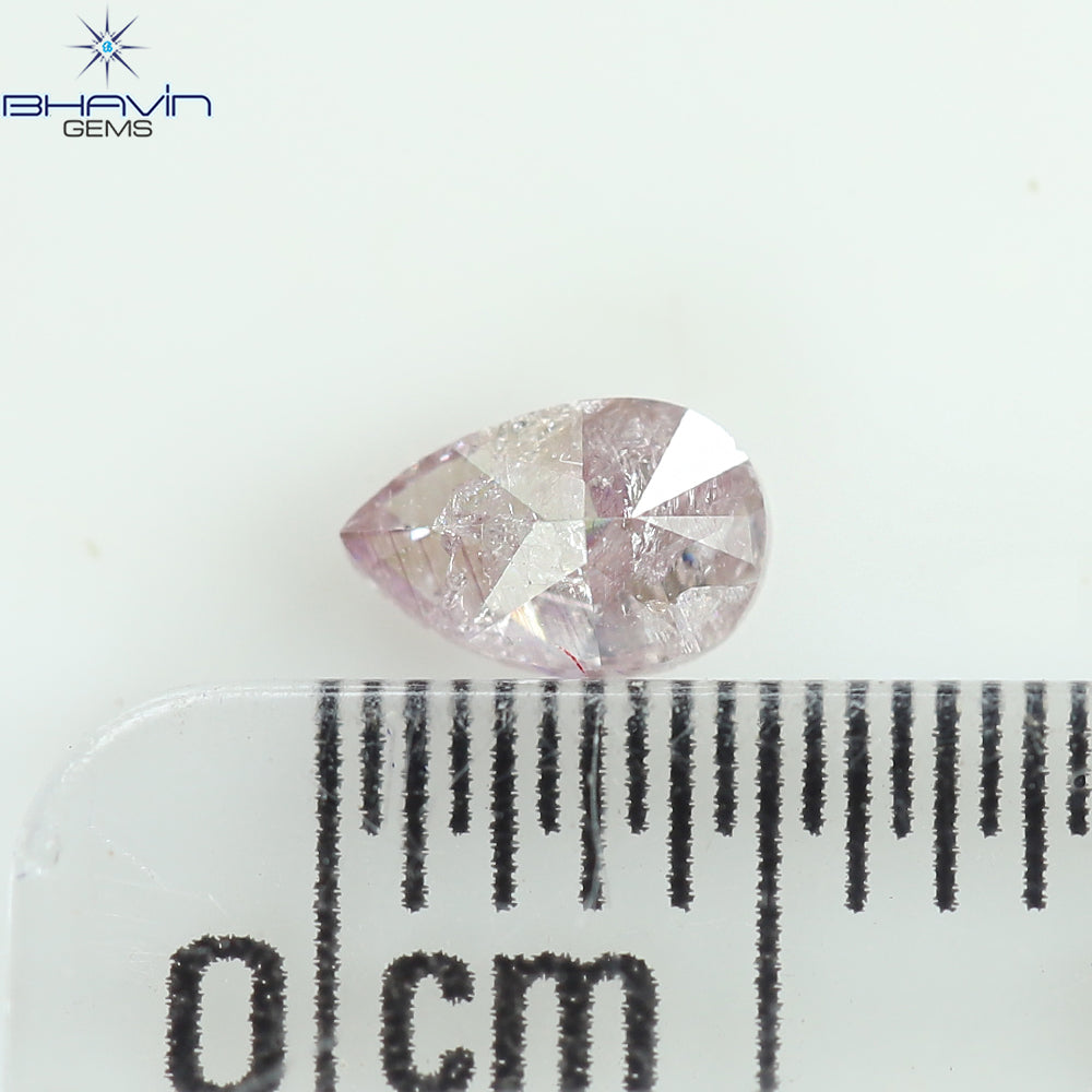 0.26 CT Pear Diamond Natural Pink Color I3 Clarity (10.14 MM)