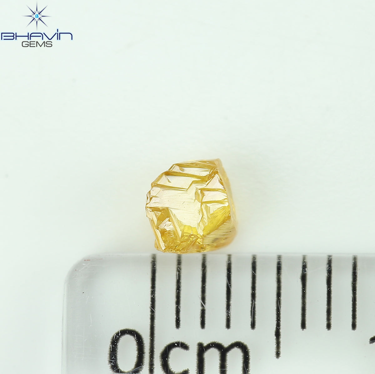 0.45 CT Natural Rough Diamond Orange Color Clarity VS (4.46 MM)