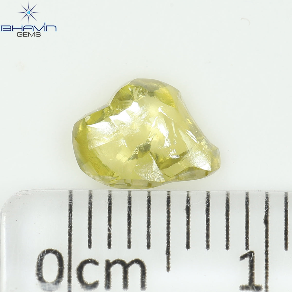 0.94 CT Natural Rough Diamond Enhanced Yellow Color Clarity VS (7.65 MM)