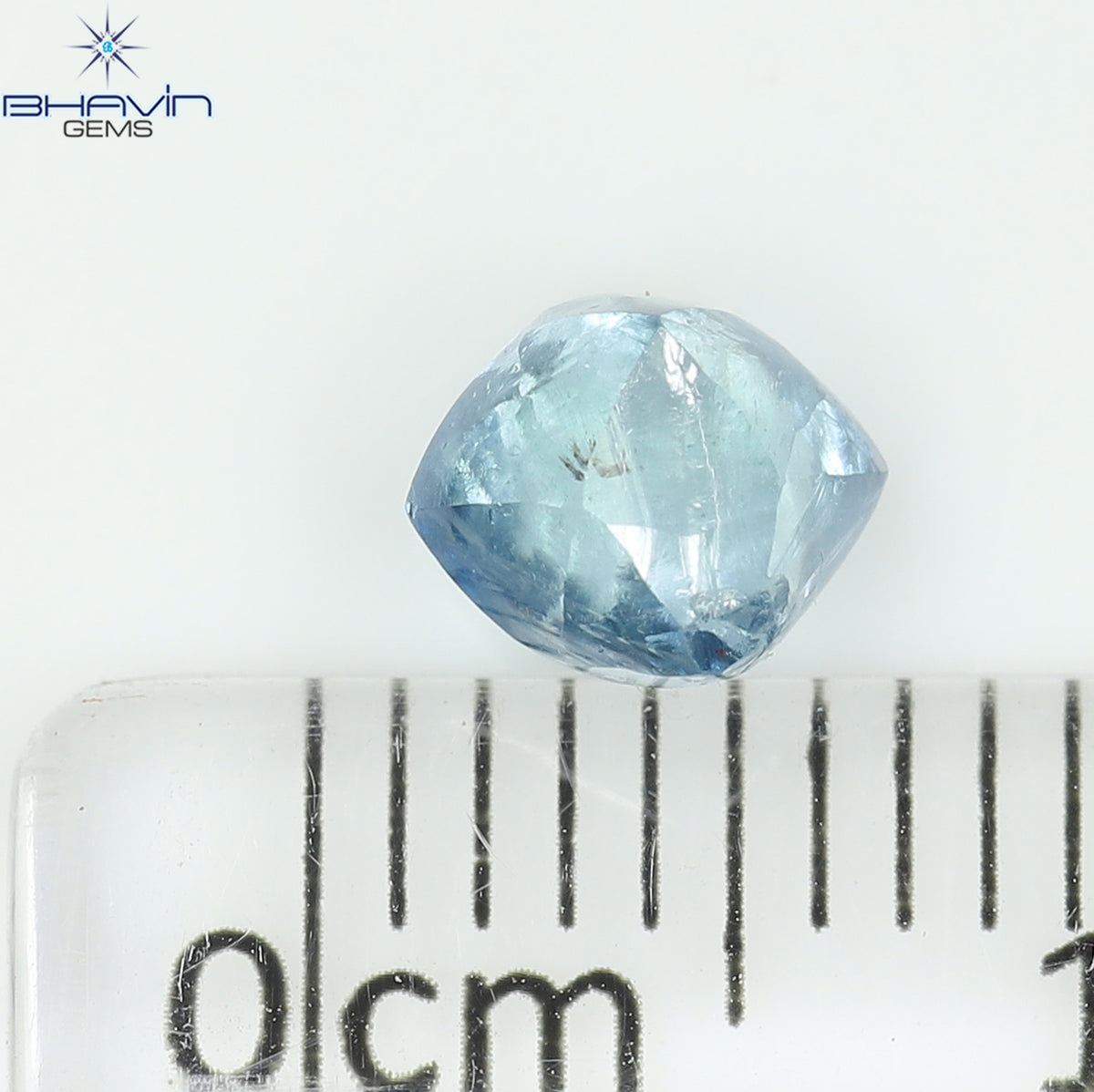 1.05 CT Natural Rough Diamond Enhanced Blue Color Clarity SI (5.75 MM)