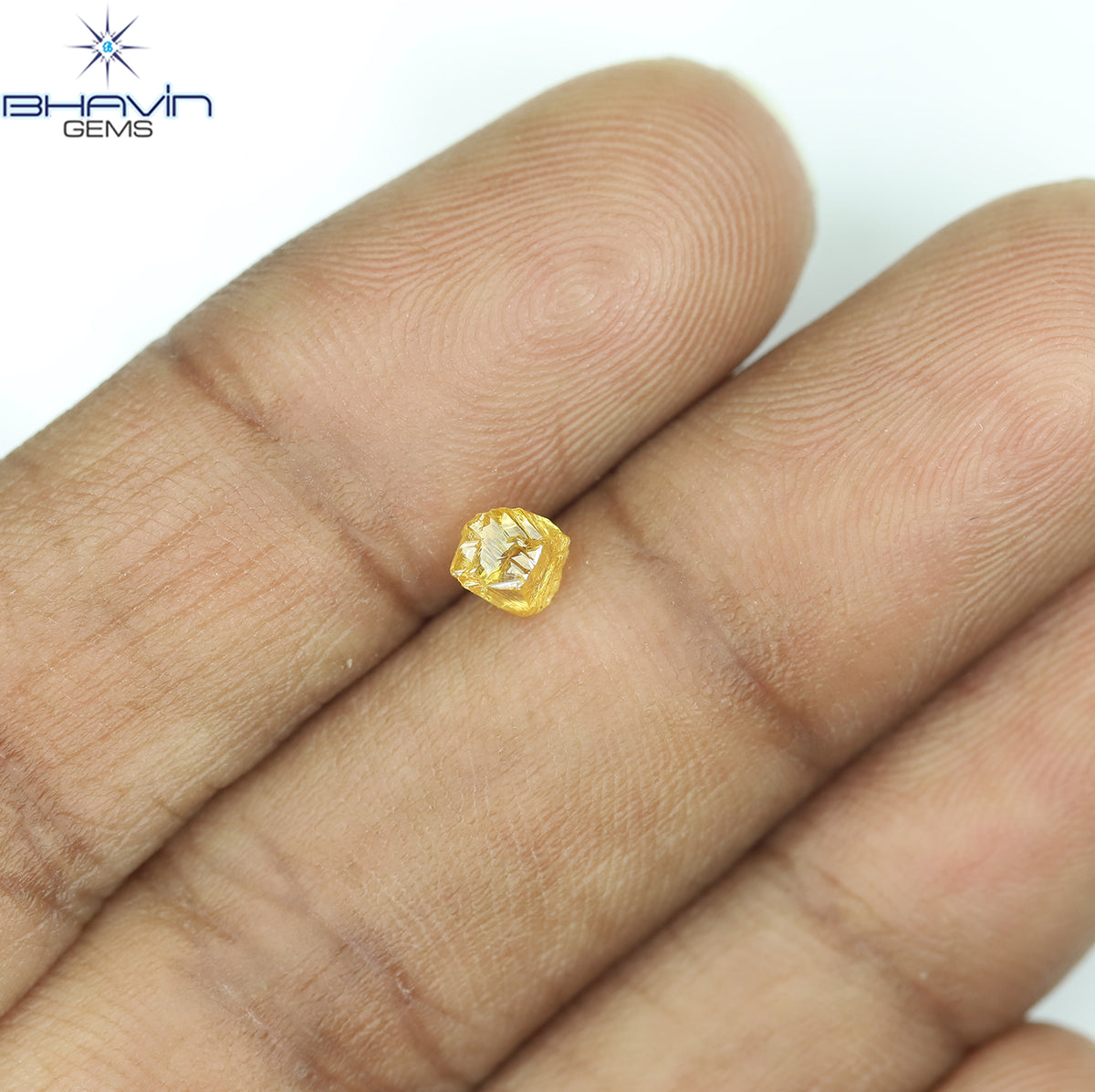 0.45 CT Natural Rough Diamond Orange Color Clarity VS (4.46 MM)