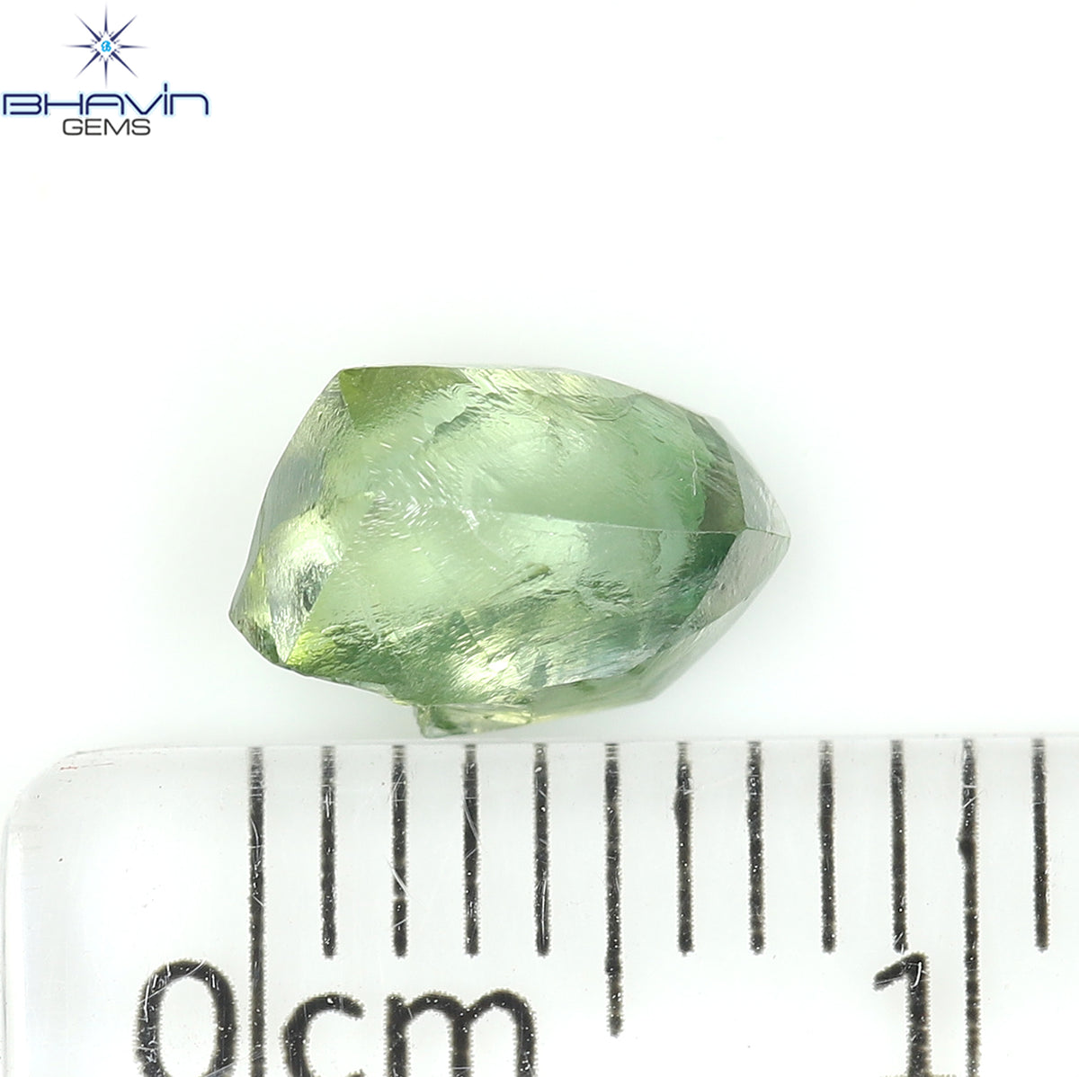 1.53 CT Natural Rough Diamond Enhanced Green Blue Color Clarity VS (7.89 MM)