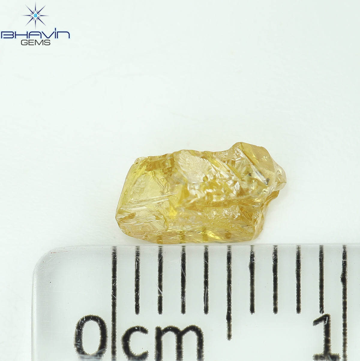 0.98 CT Natural Rough Diamond Orange Color Clarity VS (7.45 MM)