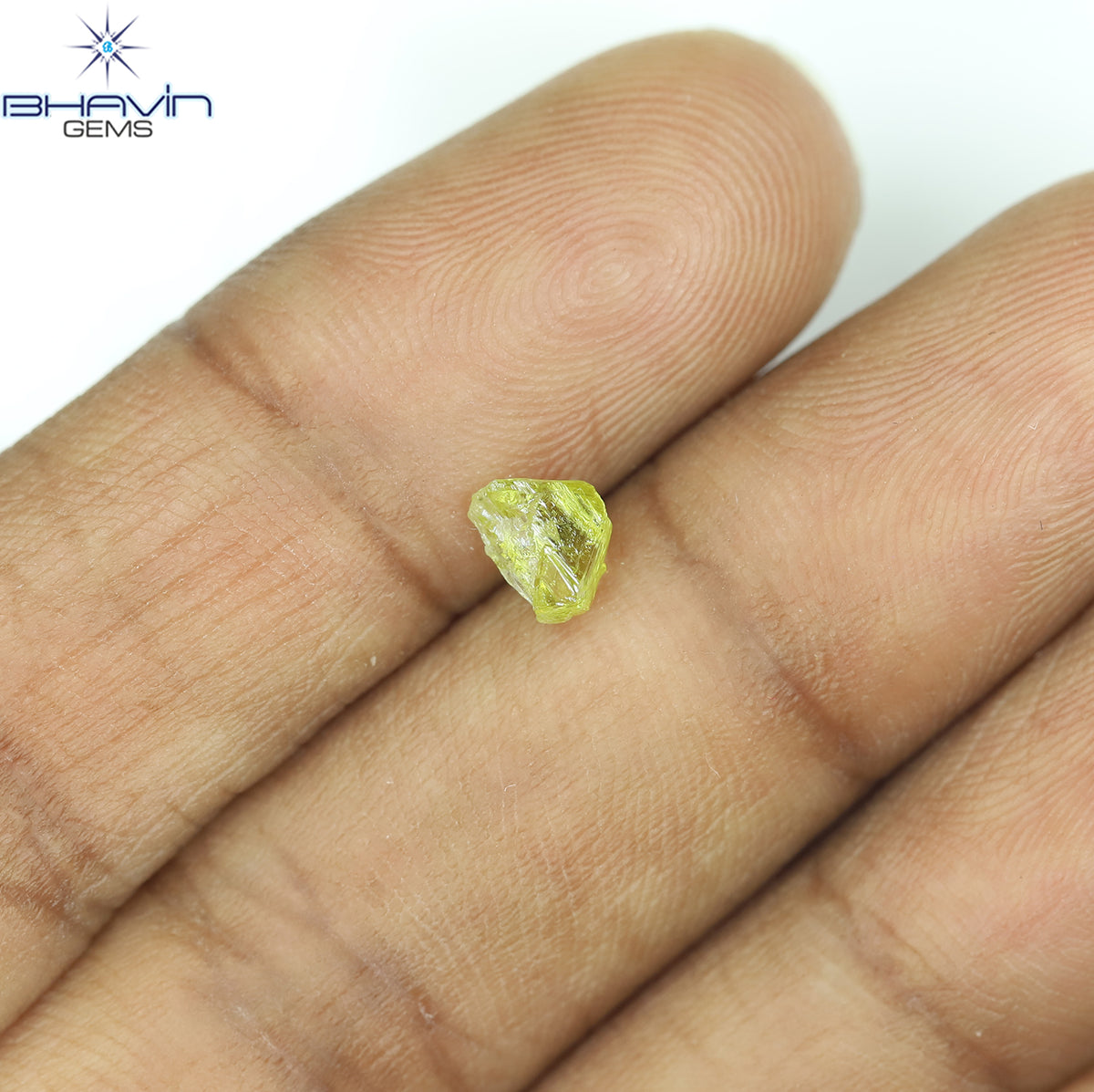 0.66 CT Natural Rough Diamond Yellow Color Clarity VS (5.67 MM)