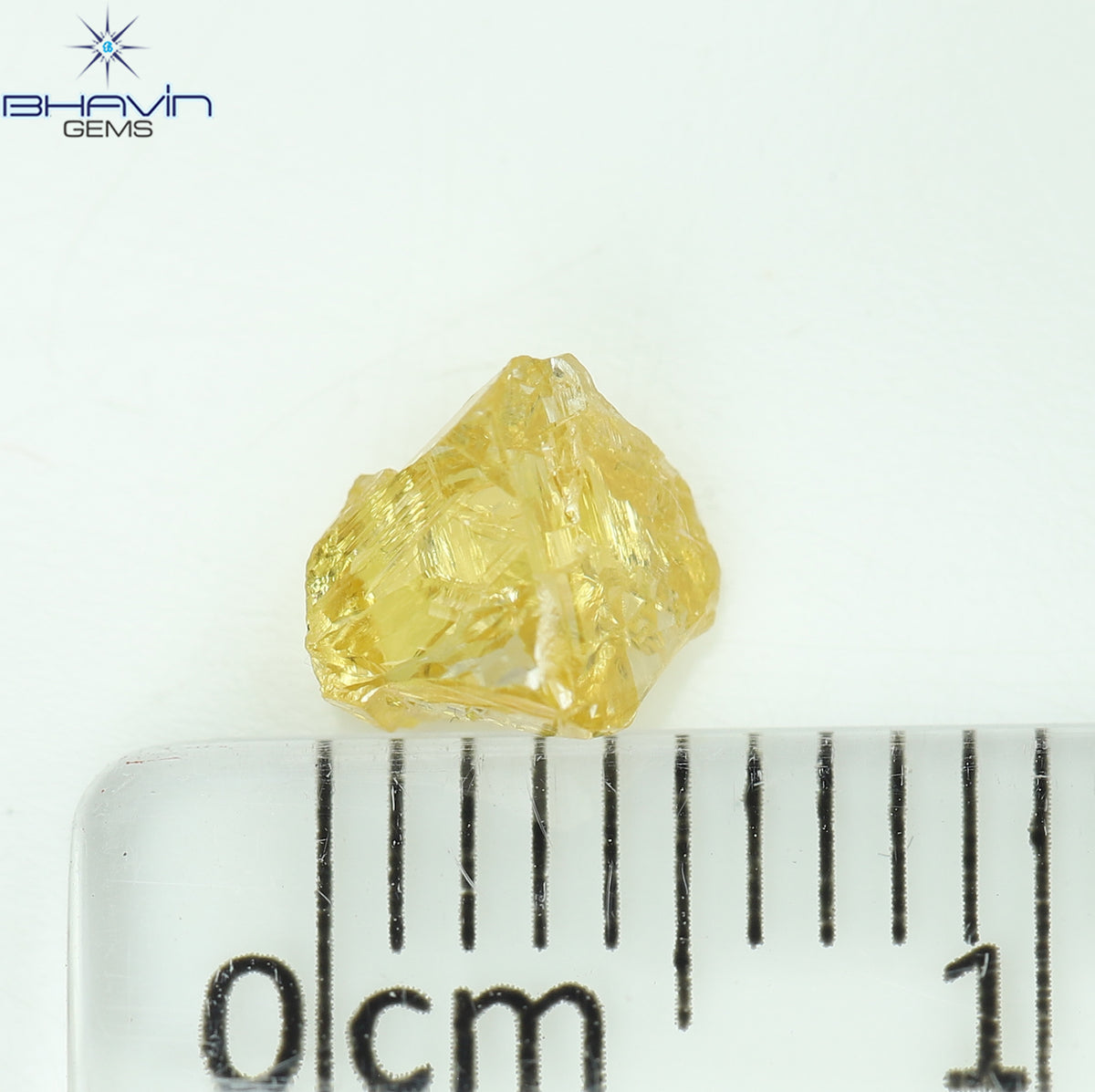 0.76 CT Natural Rough Diamond Orange Color Clarity VS (5.39 MM)