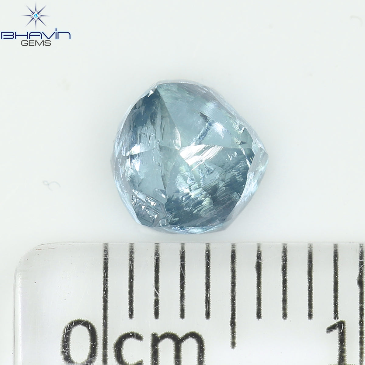 1.43 CT Natural Rough Diamond Enhanced Blue Color Clarity VS (6.35 MM)