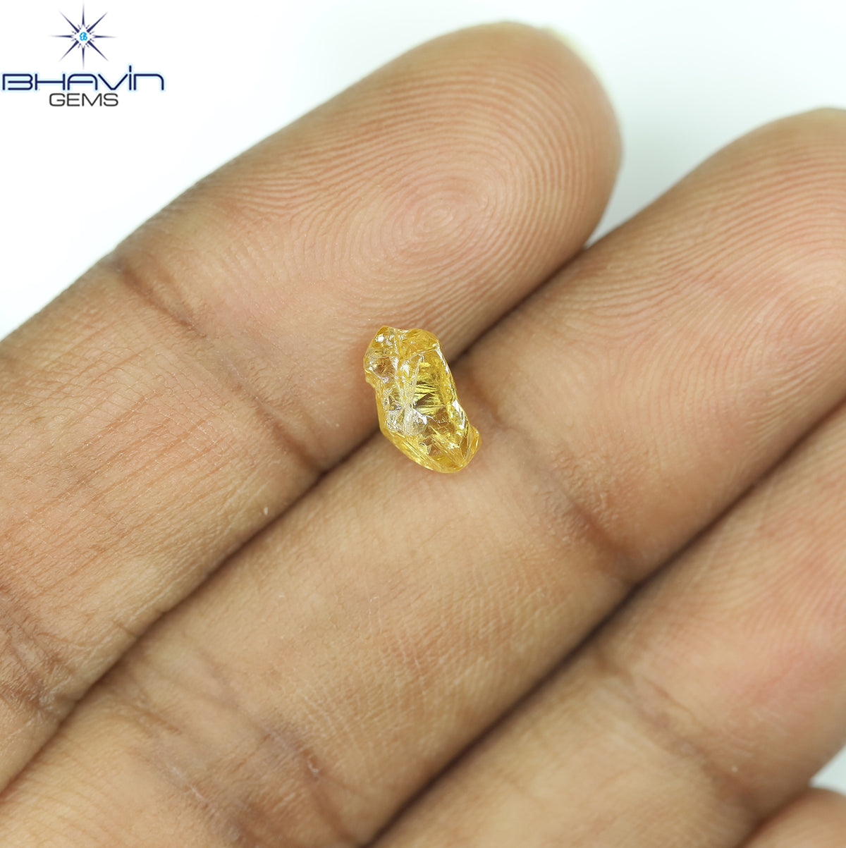 0.98 CT Natural Rough Diamond Orange Color Clarity VS (7.45 MM)