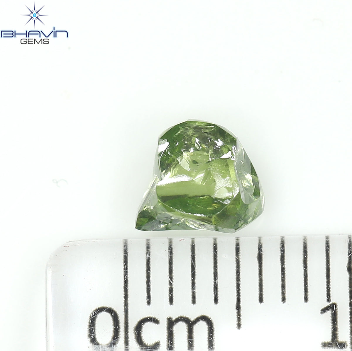 1.06 CT Natural Rough Diamond Enhanced Green Color Clarity VS (6.09 MM)