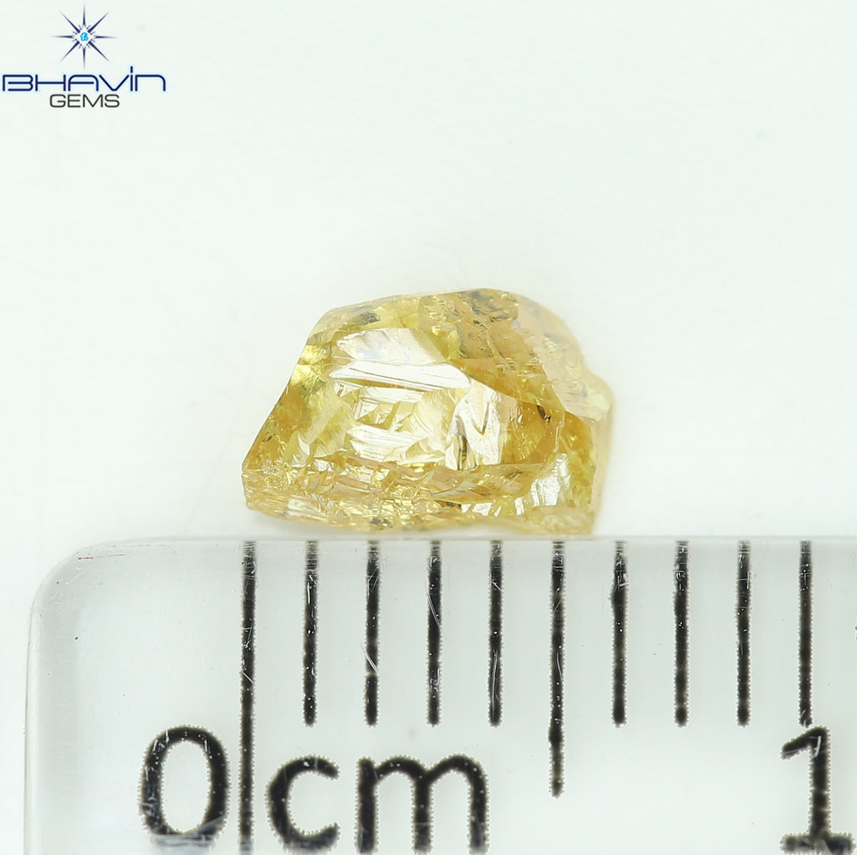 0.57 CT Natural Rough Diamond Orange Color Clarity VS (6.03 MM)