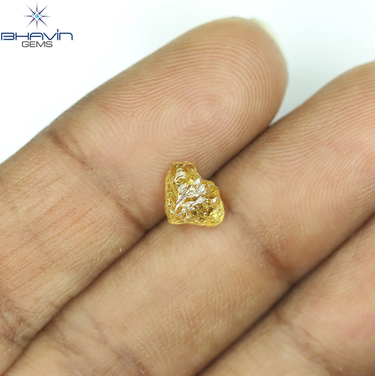 1.41 CT Natural Rough Diamond Orange Color Clarity SI (7.43 MM)
