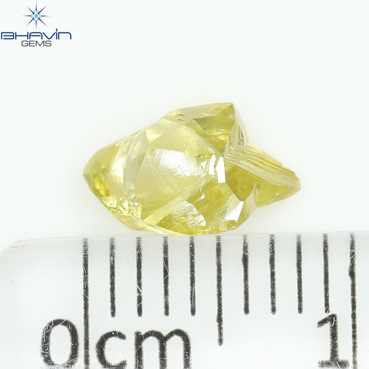 0.99 CT Natural Rough Diamond Enhanced Yellow Color Clarity VS (8.06 MM)
