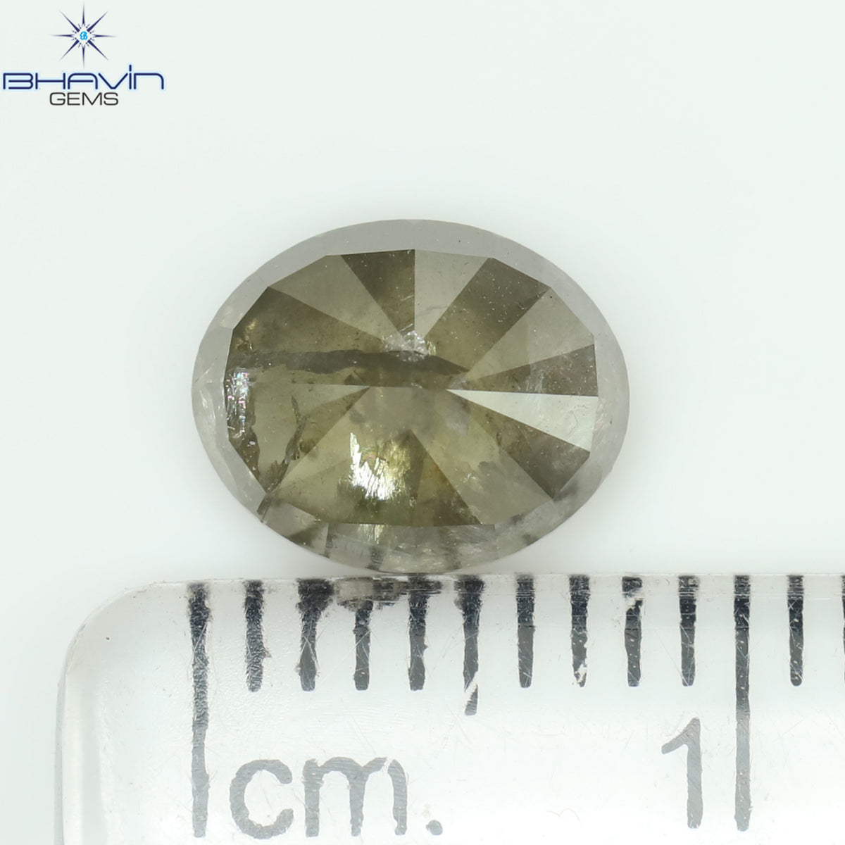 1.75 CT オーバルシェイプ 天然ダイヤモンド ソルト＆ペーパーカラー I3 クラリティ (8.04 MM)