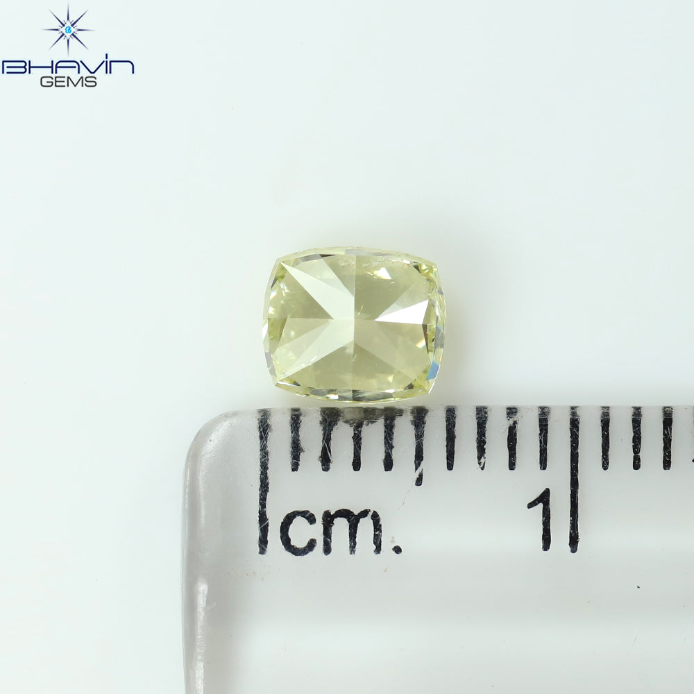 1.01 CT クッションダイヤモンド イエローカラー 天然ダイヤモンド I2 クラリティ (5.90 MM)