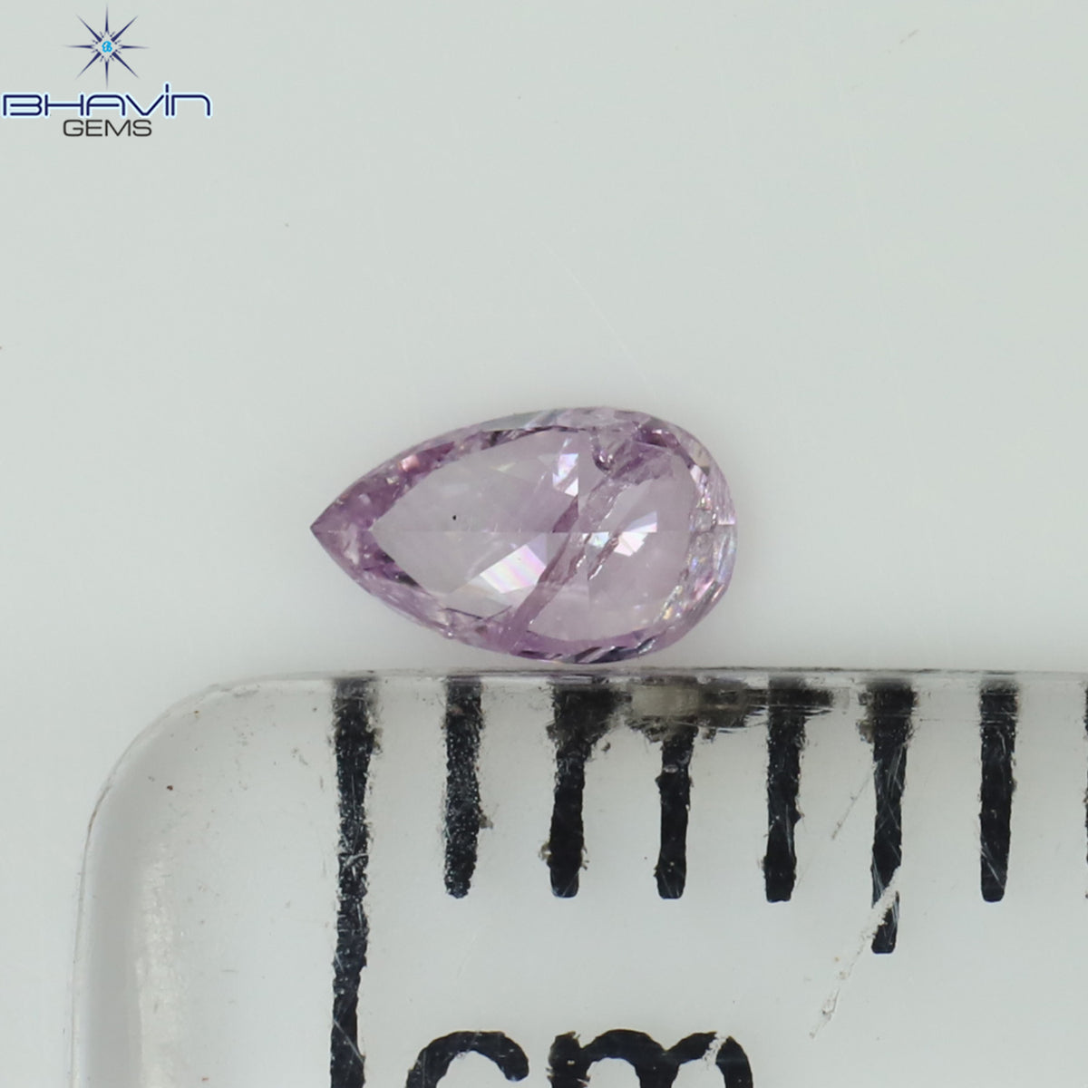 0.10 CT Natural Pear Diamond Pink Color Clarity I2 (4.02 MM)