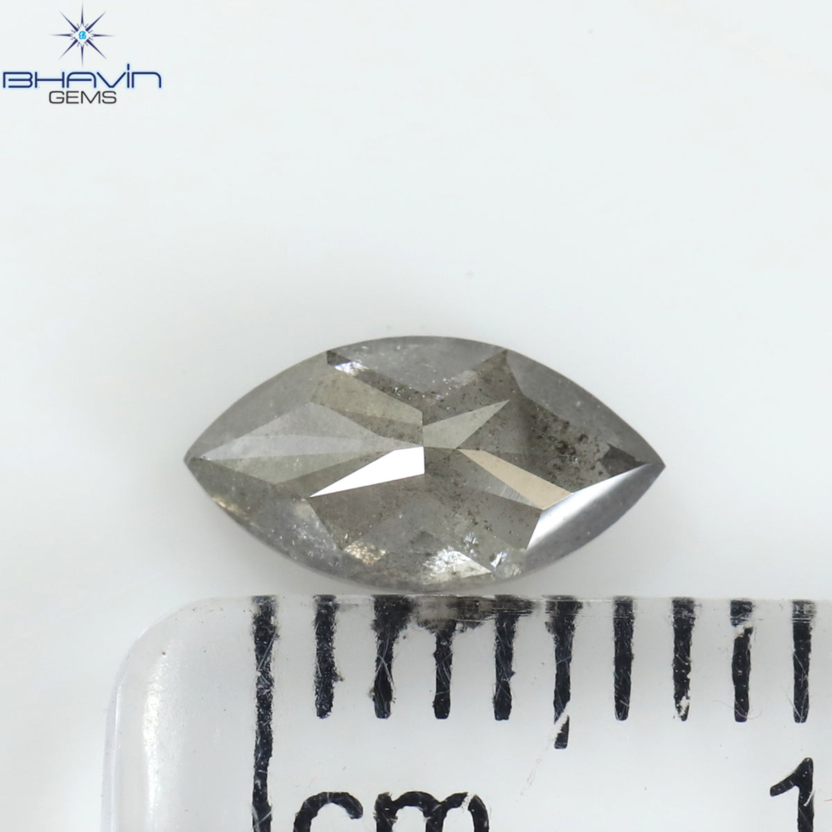 0.73 CT マーキスシェイプ 天然ルースダイヤモンド ブラック（ソルトアンドペッパー）カラー I3 クラリティ（8.10 MM）