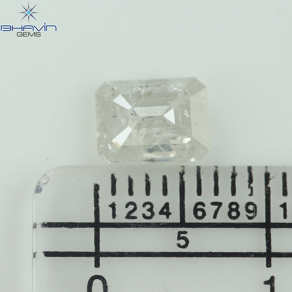 0.94 CT Emerald Shape Natural Diamond White Color I3 Clarity (6.63 MM)