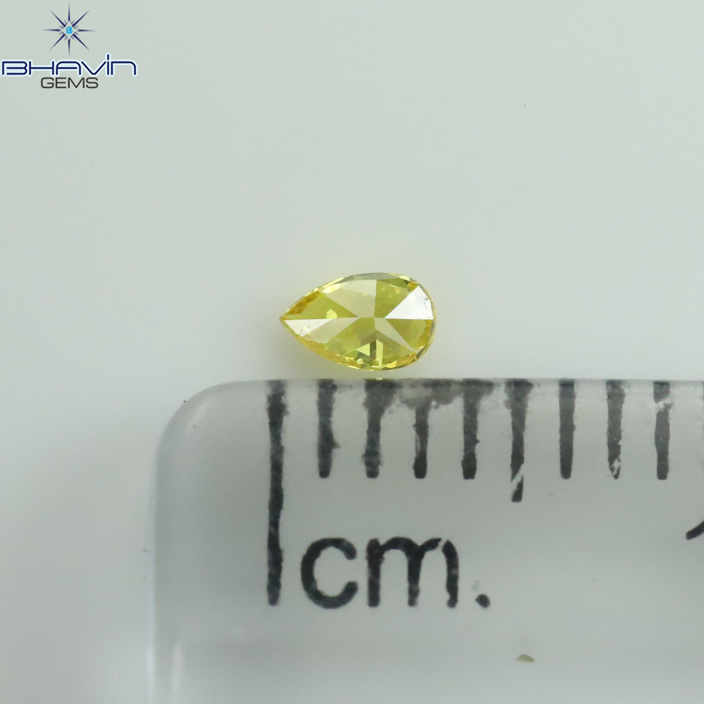 0.07 CT Pear Shape Natural Diamond Yellow Color VS1 Clarity (3.28 MM)