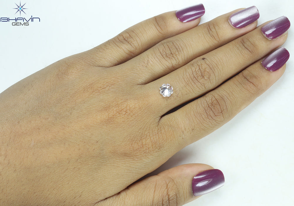 0.18 CT ラウンド ローズ カット シェイプ 天然ダイヤモンド ピンク色 I2 クラリティ (3.86 MM)