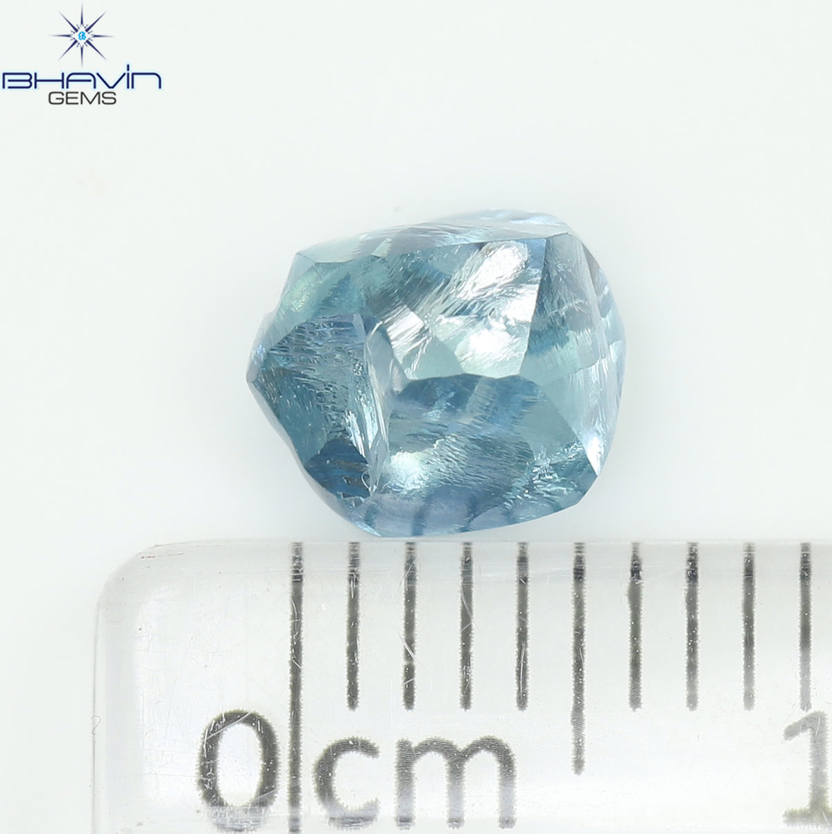 1.56 CT Natural Rough Diamond Enhanced Blue Color Clarity VS (6.74 MM)