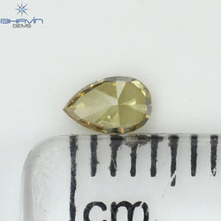 0.17 CT Pear Shape Natural Diamond Green (Chameleon) Color VS2 Clarity (4.14 MM)