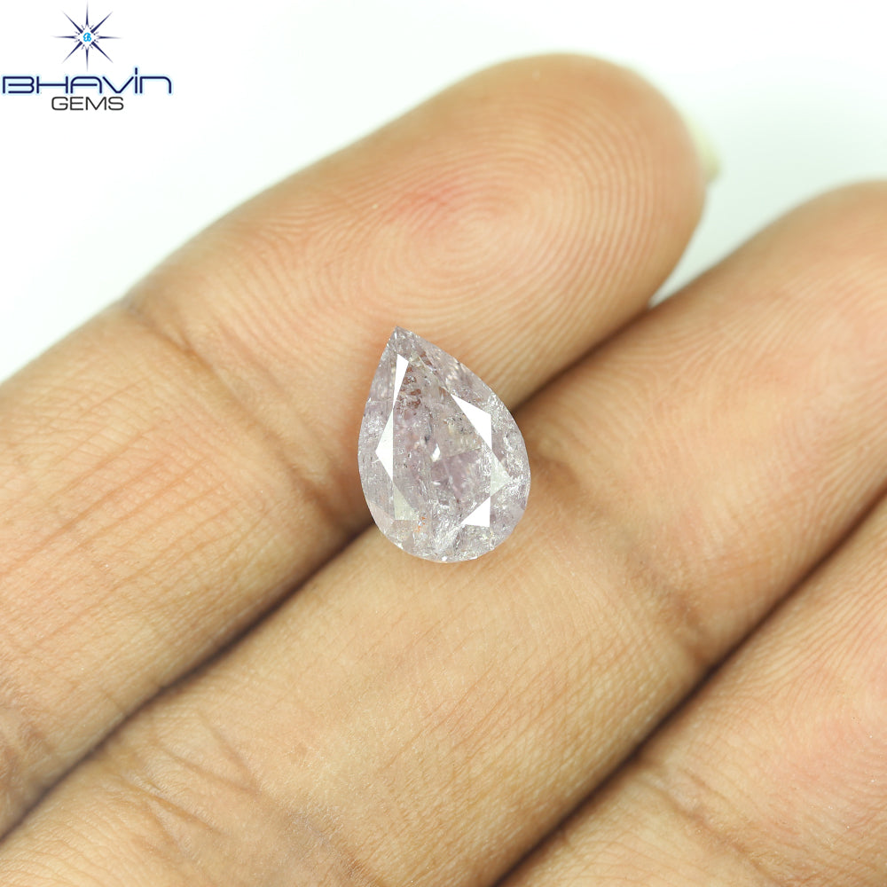 GIA Certified 2.35 CT Pear Diamond Natural Brownish Purplish Pink Color (10.14 MM)