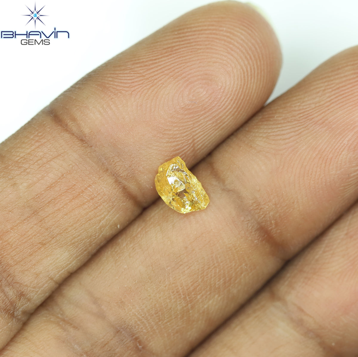 0.57 CT Natural Rough Diamond Orange Color Clarity VS (6.03 MM)