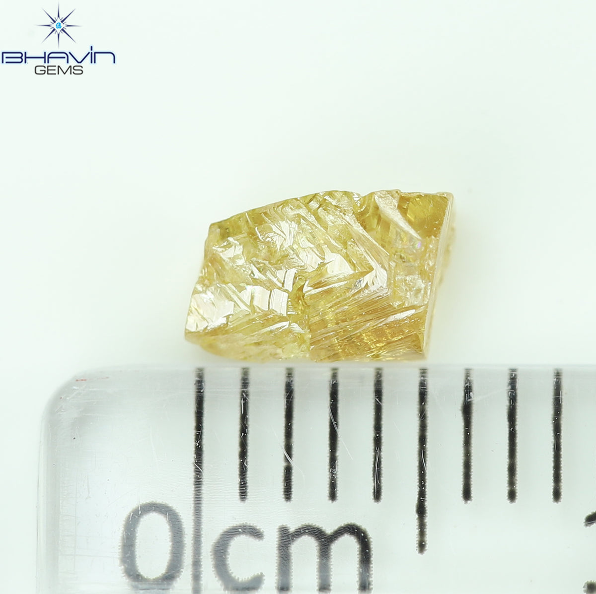 0.66 CT Natural Rough Diamond Orange Color Clarity VS (6.71 MM)