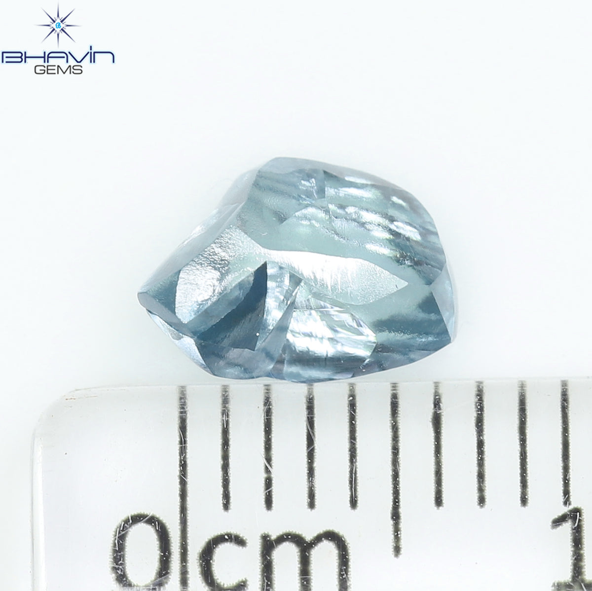 1.14 CT Natural Rough Diamond Enhanced Blue Color Clarity VS (7.43 MM)