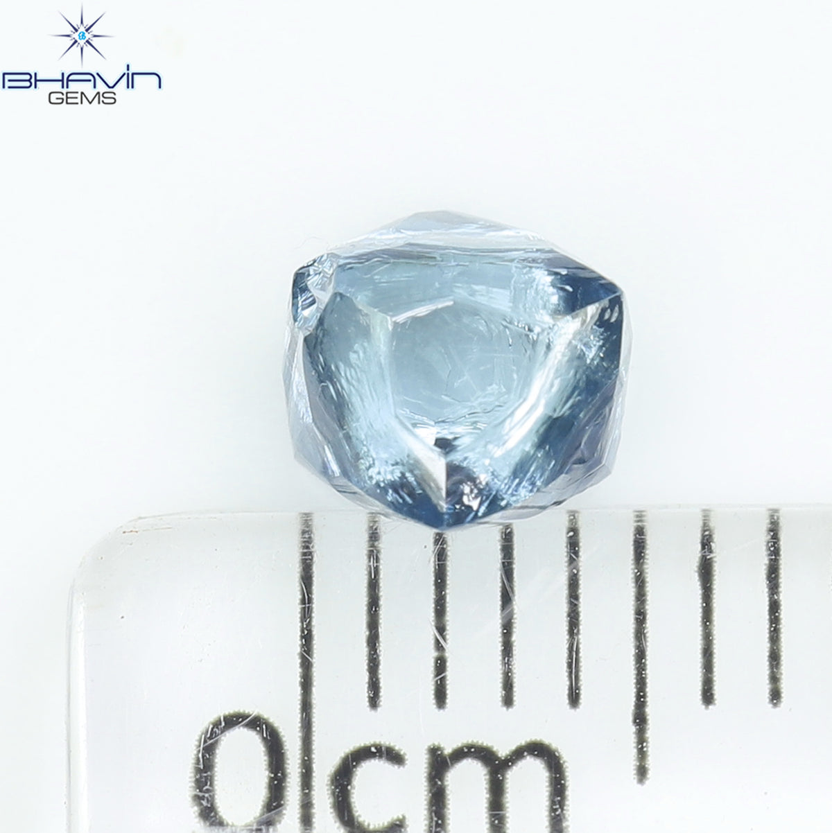 1.16 CT Natural Rough Diamond Enhanced Blue Color Clarity VS (5.40 MM)