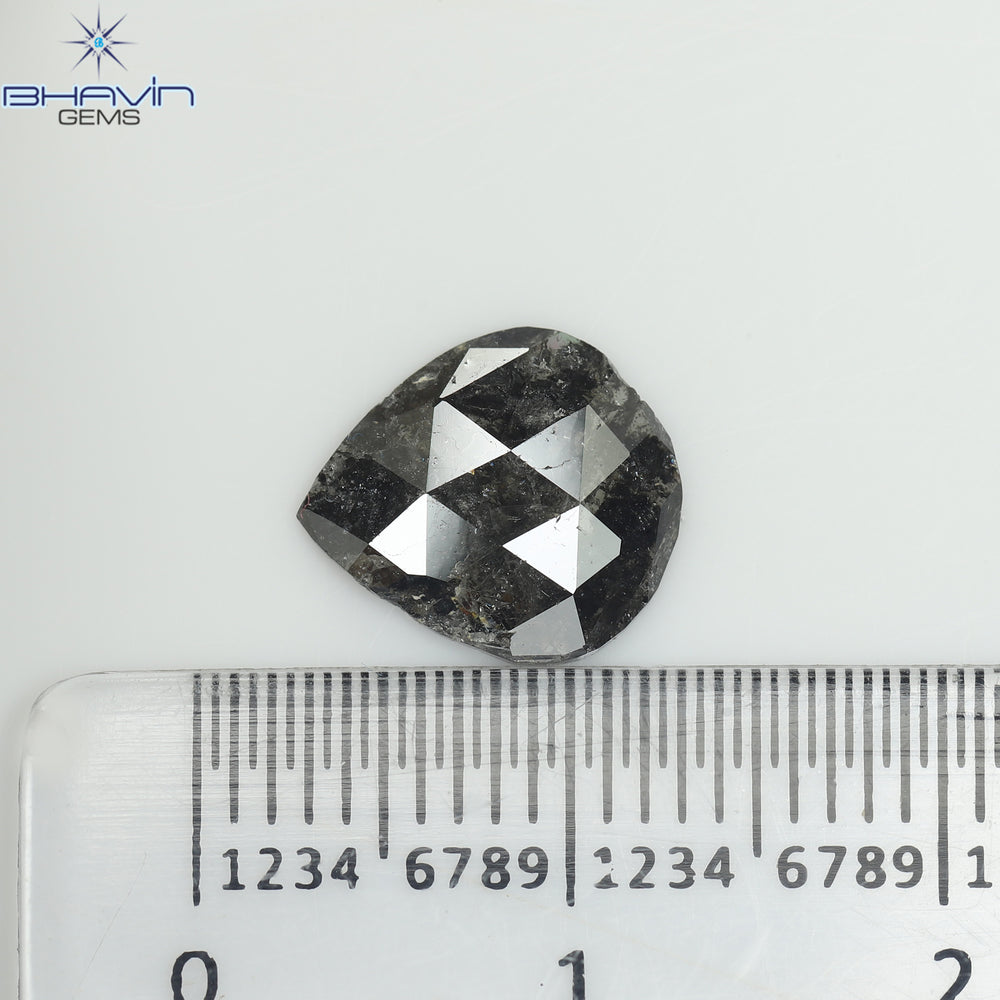 1.75 CT/5 ピース スライス形状 天然ダイヤモンド ソルト アンド ペッパー カラー I3 クラリティ (10.45 MM)