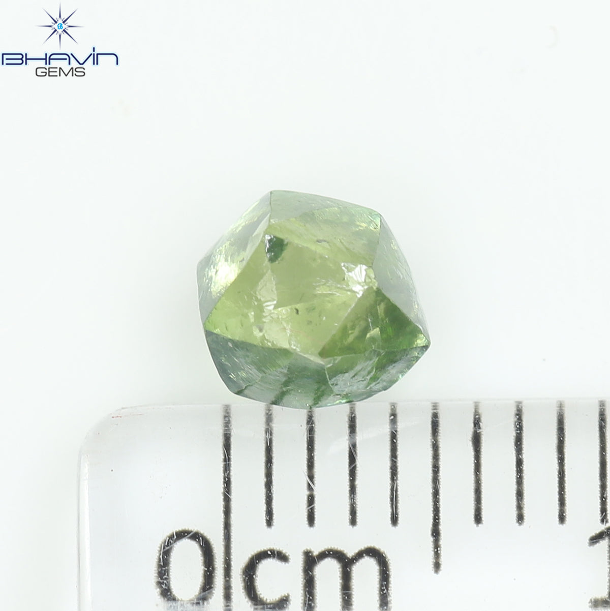 1.18 CT Natural Rough Diamond Enhanced Green Color Clarity SI (5.98 MM)