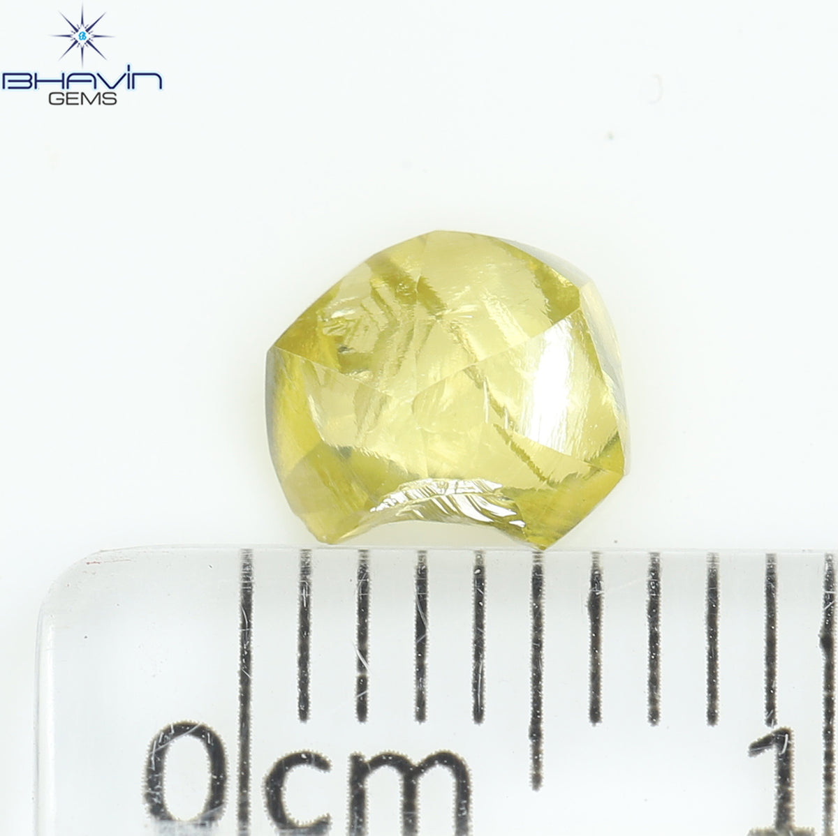 0.90 CT Natural Rough Diamond Enhanced Yellow Color Clarity VS (6.56 MM)