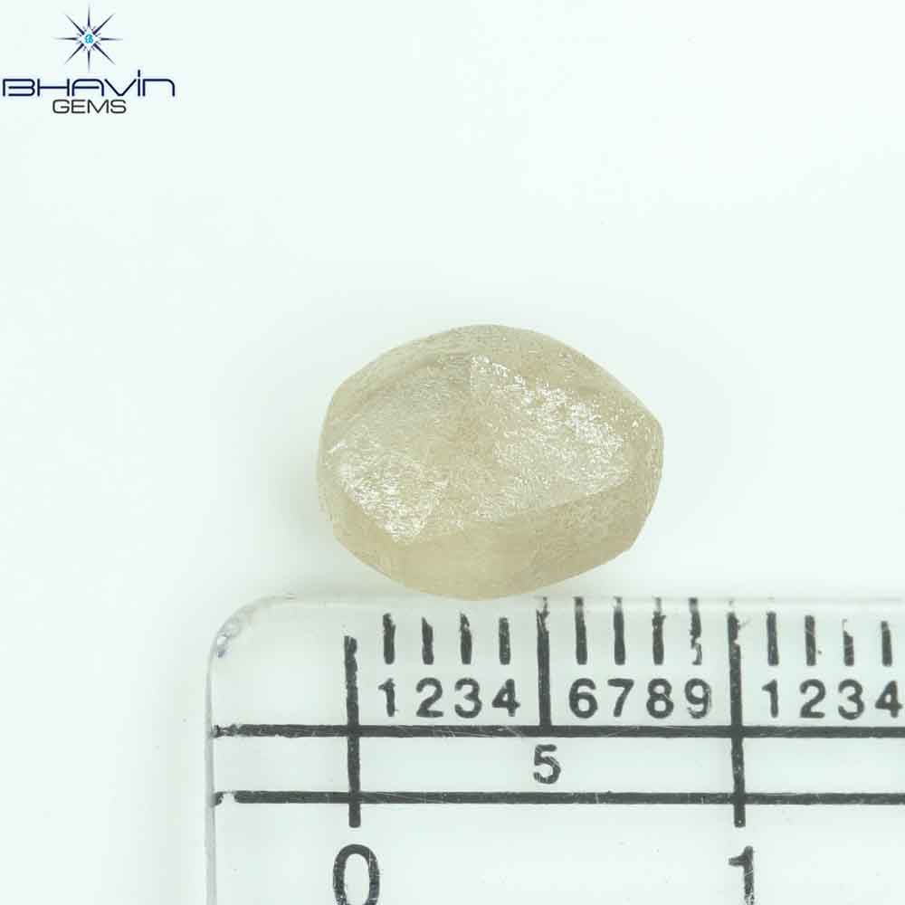 2.53 CT Rough Shape Natural Diamond Brown Color VS2 Clarity (8.95 MM)