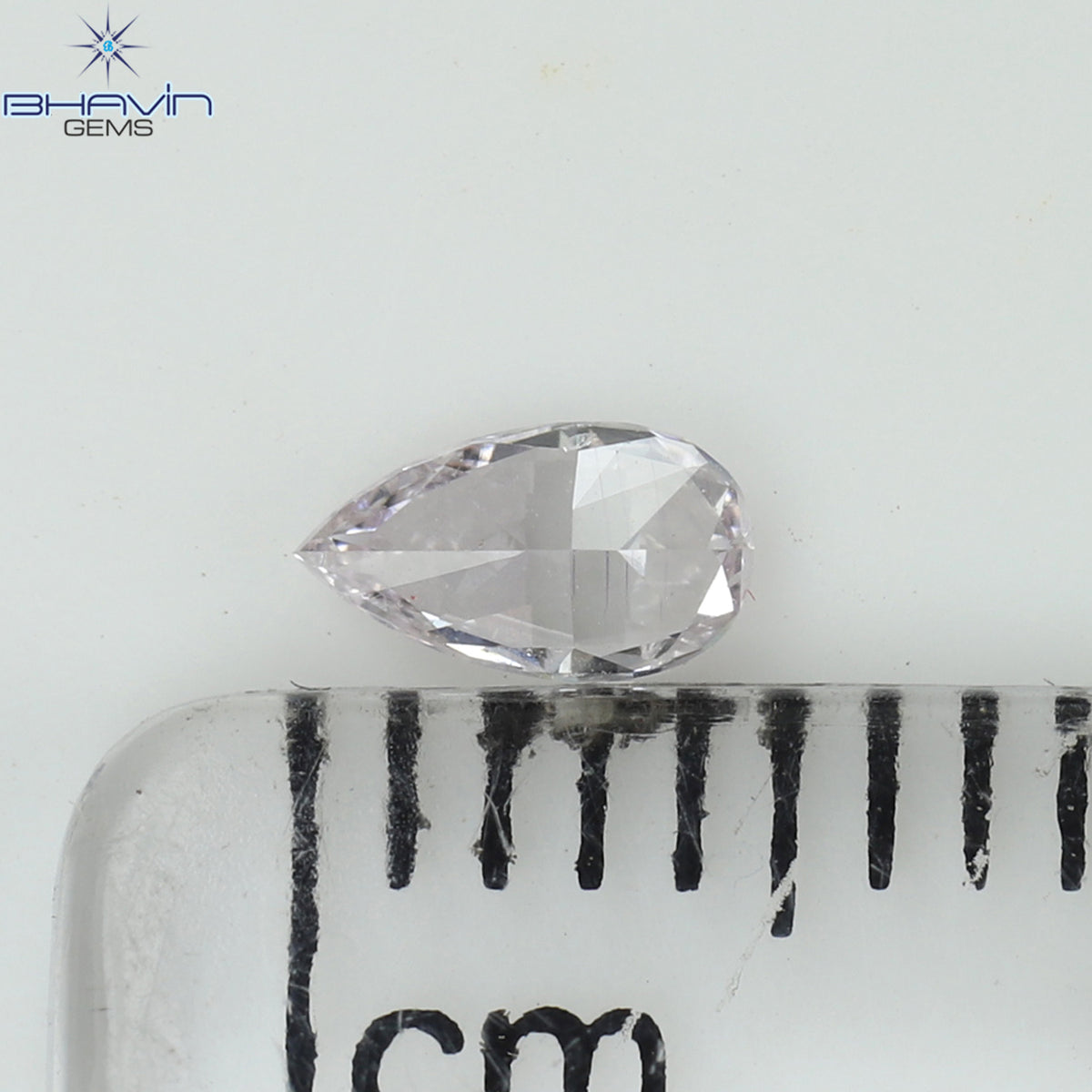 0.17 CT ペアシェイプ 天然ダイヤモンド ピンクカラー VS2 クラリティ (4.46 MM)